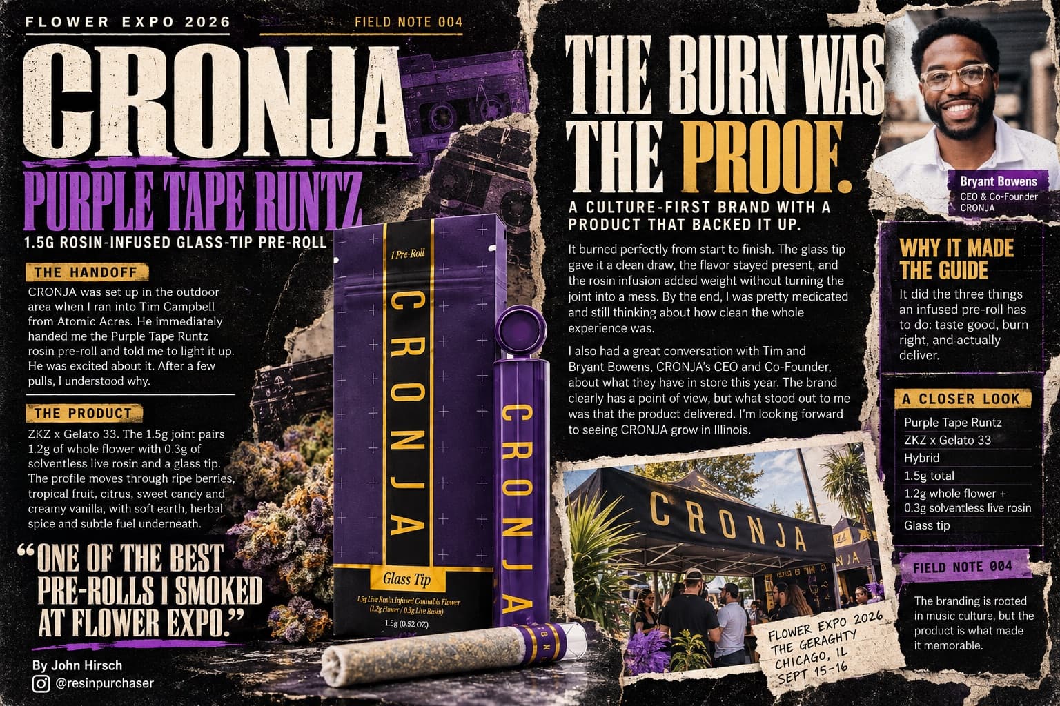 Field Note 004, CRONJA: the spread as it appears in Issue 001