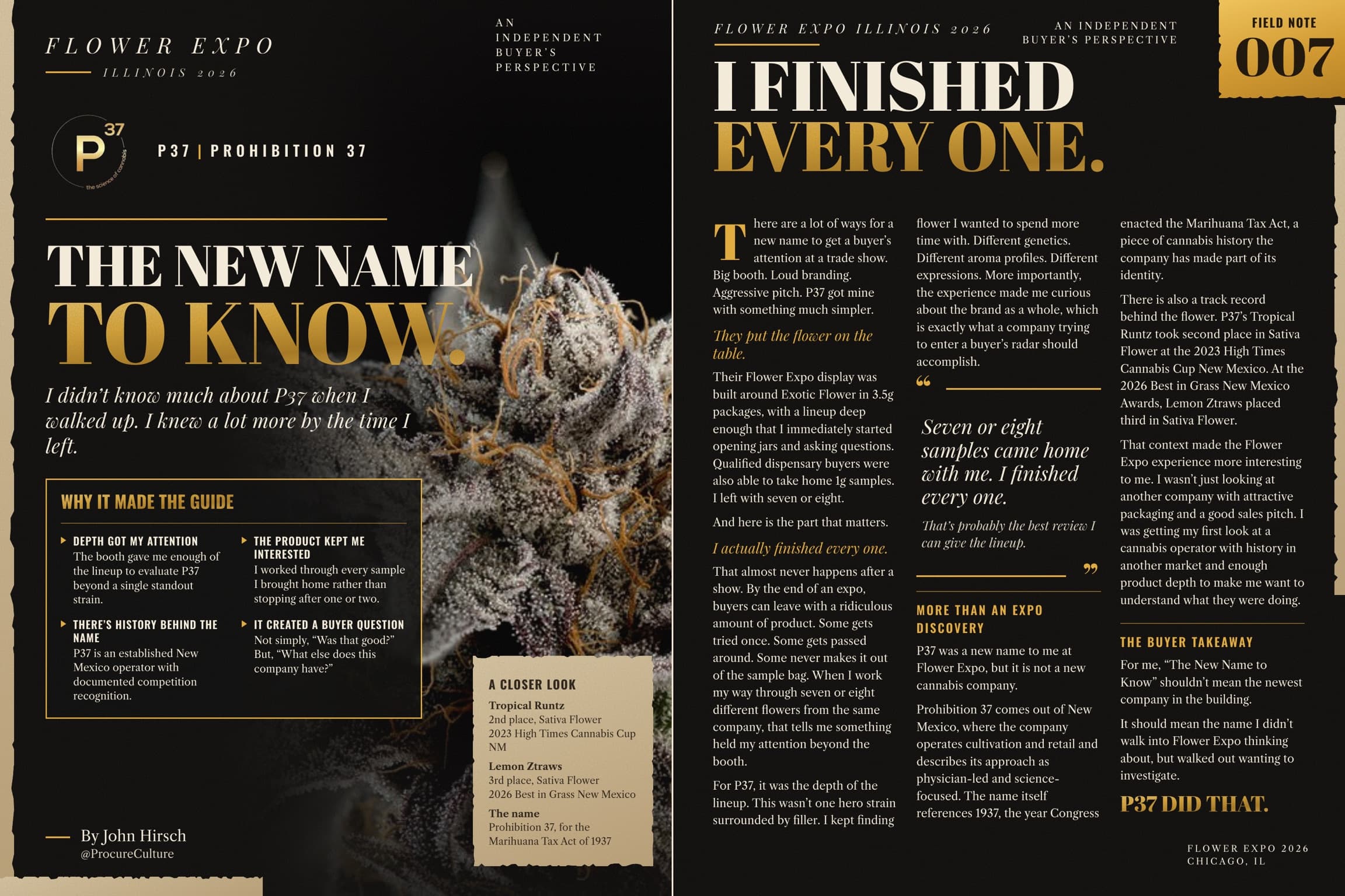 Field Note 007, P37: the spread as it appears in Issue 001