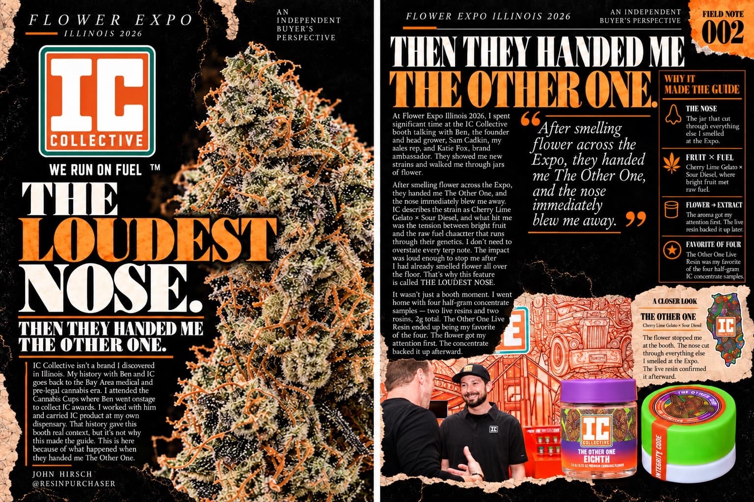 Field Note 002, IC Collective: the spread as it appears in Issue 001